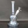 8,9 tum grå tjock glas metallisk bong tobak rökning vattenrör hookah bägare