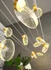 Pendant Lamps Staircase LED Light Bubble Crystal Lighting Spiral Chandelier Long Stair Lamp El Stairwell Strip FixturesPendant