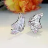 Stud Vintage Butterfly Earrings With Diamond Crystal Fashion Women's Birthday Matching Gifts Jewelry AccessoriesStud
