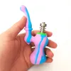 Silicone Dab Rig Heady Mini Concentré De Cire Portable Silicium Fumer Pipe À Eau Barboteur Bong Avec 14mm Titane Nail7809513