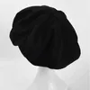 2021 jesienne zima czarna sznur ośmiokątna czapka dla kobiet Duża wersja chmur hat retro malarz hurtowa j220722