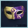 Retro Roman Gladiator Halloween Party Facial Masquerade Mask Venetian Dance Men Assorted Colour Drop Delivery 2021 Masks Festive Supplies