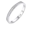 女性の婚約指輪小さなジルコニアダイヤモンドハーフエタニティウェディングバンドソリッド925スターリングシルバープロミスアニバーサリーリングR012281S