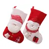 Decoración de bolsas de tejer 3D de la calcetín de la calcetín en el árbol de Navidad decoración de la decoración colgante de los rojas blancas bolsas de dulces C24355