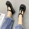 Scarpe eleganti Cute t Strap Platform Lolita Women Chunky Patent Leather Black Round Toe Flats 2022 Spring Autumn Gothic Mocassini giapponesi 220518