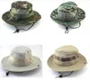 Camo boonie breda randen hattar med nät för män kvinnor militära taktiska wides brims hink hattar djungel sol mössa för fiske jakt safari