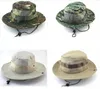 Camo Boonie Wide Brim Hats com malha para homens Mulheres Militares Tactical Wides Brims Chapéus Bucket Jungle Cap para pescar Safari