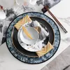 Dishes & Plates Chinese Style Ceramic Sets Ink Texture Dinner Restaurant Supplies Serving Dish Room Soft Set Tableware