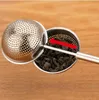 Novo filtro de chá Ball Ball Push Tea Infuser Folhe Folle Tool Ferbal Teaspoon Filtro Filtro Difusor Home Cozinha Bar Drinkwares Aço inoxidável