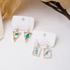 Dangle Boucles D'oreilles Lustre Coréen Mignon Effacer Résine Fleur Goutte Or Couleur Métal Géométrique Baleine Transparent Grande Déclaration JewelryDangle