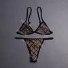 Pływanie zużycie g seksowne hafty bikini listy marki listy strojów kąpielowych projektant metalowy sieć wysokiej jakości damskie plecaki