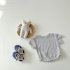 MI été bébé vêtements ensemble enfant en bas âge filles rayé t-shirt et Denim body 2 pièces garçons costumes 220425