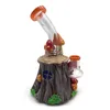 Partihandel svampform 8 stilar 14mm manliga vattenpipor glas vatten bong perc unik design bongs dab oljeriggar med skål