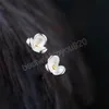 البيان زهرة حلق القرط 925 الاسترليني الفضة Zircon الأقراط للنساء