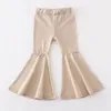 Girlymax Spring/Summer Baby Girls Kidswear ClothsHolographic Tight Flare Bell-Bottoms Pants Elastic All-Match 220512