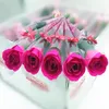 Dekoracyjne kwiaty wieńce 1pc Artifical Rose Flower Wedding Prezent dla gości dziewczyna walentynka chłopak druhna prezent Present P.