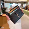 Luxury Designer Caviar Card Holder äkta lädermynt Purse Fashion Man Womans Y Purses Credit Cards Pockets Wallet Bag Girls TR2406