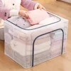 Kleidung Kleiderschrank Lagerung Wasserdichte Box Transparent Haushalt Schlafsaal Kleidung Quilt Falten Mit Stahl FrameClothing