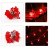 Saiten LED Rote Laterne String Licht IP44 Wasserdichte Chinesische Knoten Fee Lampe Für Dach Wand Fenster Jahr StringLED StringsLED