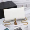 KATE kobiety Crossbody znane torby dużego ciężaru łańcuszek Tassel moda skórzany prezent czarna torba na ramię torebka luksusowe torebki od projektanta torebka