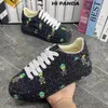 Fashion men's and women's casual shoes with thick soles and extra-large lace-up white green university blue wine red purple panda sneakers jogging walking coach