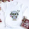 Été gothique femmes mignon Tee hibou imprimé T-shirt mode mince à manches courtes T-shirt Harajuku décontracté rose haut femme vêtements