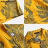 INCERUN Camicia da uomo manica corta con risvolto stampato Camicia floreale con motivo a foglie tropicali Camicia estiva casual hawaiana Camisa Top S5XL 220527