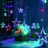 Saiten LED Twinkle Star Vorhang Lichterketten 12 Sterne 126 LEDs Fenster wasserdichte Wand Lichterkette mit 8 Blinkmodi FLED