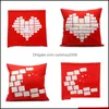 Federa per cuscino Forniture per biancheria da letto Tessili per la casa Giardino Sublimazione Blank Moon Star Federe Rosso Morbido Federa per la casa Love Heart Men Wom