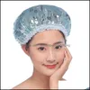 Cuffie da doccia Accessori da bagno Bath Home Garden Aa Fashion Stam Cap Rose Garze Net Mti Colors Double Layer Resuable Er Hair Hat 1 7Qt L