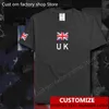 Camiseta con la bandera del país del Reino Unido Reino Unido de Gran Bretaña camiseta personalizada gratis DIY nombre número 100 camisetas de algodón 220620