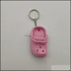 Schlüsselringe Schmuck Schmuck Custom 1pc niedlich 3D Mini Eva Beach Hole Little Schuh Keychain Girl Geschenktüte Accessoires Dekoration Keyring FL9589874