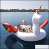 Autres fournitures de fête d'événement Festive Home Garden 5M Piscine de natation NT Gonflable Bird Island Big Taille Horse Boat Float pour 6-8Person Drop Livrer