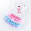 Kledingsets Baby Girl Cleren Valentijnsdag Party Girls Tutu Set Set Toddler Kids 1e verjaardag Outfits Little PrincessClothing