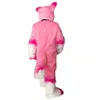 Symulacja różowa husky pies maskotka kostiumy wysokiej jakości kreskówki strój postaci garnitur Halloween dla dorosłych rozmiar przyjęcia urodzinowe sukienka festiwalowa na świeżym powietrzu