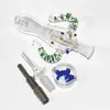 Glass Nectar pipe set 14mm Glass water smoking hookah with Titanium nail quartz tip dab dish