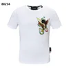 T-shirt homme col rond SS pierres gothique PLEIN strass crâne hommes T-shirts classique haute qualité Hip Hop Streetwear Tshir359G