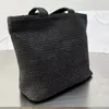 2022New P Shopping Bag Apricot Fashion Designer Bag Straw Woven