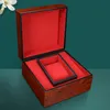Watch Boxes & Cases Wooden Case Storage Box Wristwatch Display Holder With Red Cushion For TravelWatch Hele22
