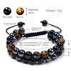 Brin perles brins Bracelet oeil de tigre obsidienne noire et hématite 8mm perles magnétiques pour hommes femmes bijoux perlés