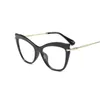 패션 선글라스 프레임 투명 안경 2022 스펙타클 프레임 고양이 아이 렌즈 여성 브랜드 안경성 근시 괴상한 유리