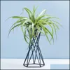 Support de plantes à air de style nordique Pots de fleurs en métal Support géométrique en fer Tillandsia Table Maison Jardin Ornements C0125 Drop Delivery 2021 Pot Rac
