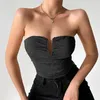 bustiers corsets بلوزة الحرير الخفيفة التي تمسح نساء حضن يرتديها من الداخل تأخذ إقرارا بعناية صدر قصير خارج الكتف العليا