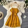 Casual Yellow/Red/Blue Two Piece Set Elegant Notched Collar Party Dresses Long Sleeve Short Coat + Spaghetti Strap Mini Dress Suit Female New 2022