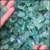 Loose Gemstones Jewelry Irregar Natural Green Crystal Stone For Handmade Pendant Necklaces Keychains Making Access Dhd3J