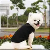 Sublimering blank diy hund kläder bomull kläder vit västämnen husdjur skjortor fast färg t-shirt för små hundar katt röd blå gul droppe de