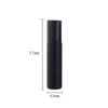 10ml Empty Frost Matte Black Glass Steel Roller Massage Bottle Portable Cosmetic Packaging Eye Cream Essential Oil Vials Sample Refillable Bottle