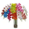 Dekorativa blommor kransar 8 färger latex 9 huvuden 3d tryckt fjäril orkidé heminredning bröllop dekoration konstgjord blomma c0803x0