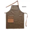 PU Leather Apron for Men with pockets 25.2x33.5 inches Brown Durable & Water Resistant