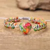 Straski z koralikami Bransoletka Natural kamienna serce Bransoletka na ręce bohemijskie kolorowe koraliki sznur Braid Bracelets Bolek Bangle Friendship Biżuter Prezent Tr